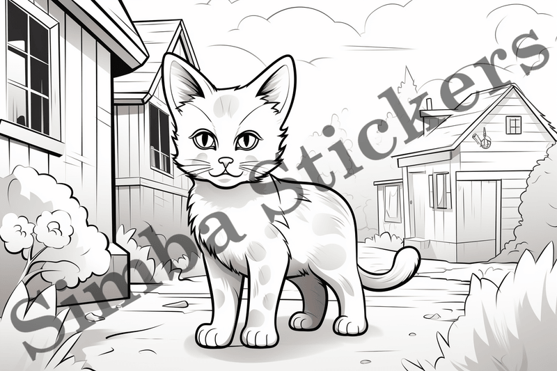 Colouring pages, Bundle of cats, 10 images