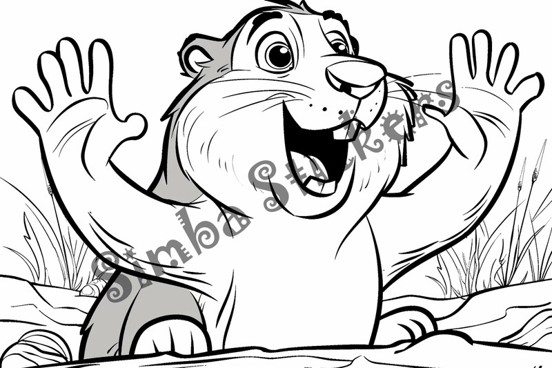 Colouring pages, bundle of groundhogs, 25 images