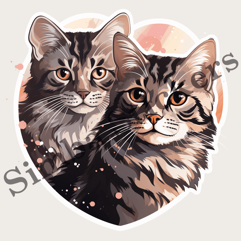 Egyptian Mau cats in love, image set, 10 images