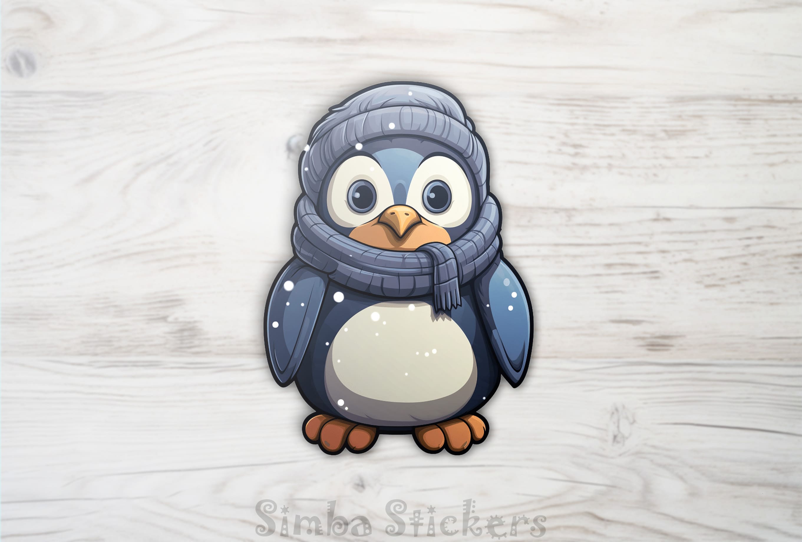 Digital image sticker of penguin with transparent background in  high-resolution PNG and SVG, image size:2722x1840