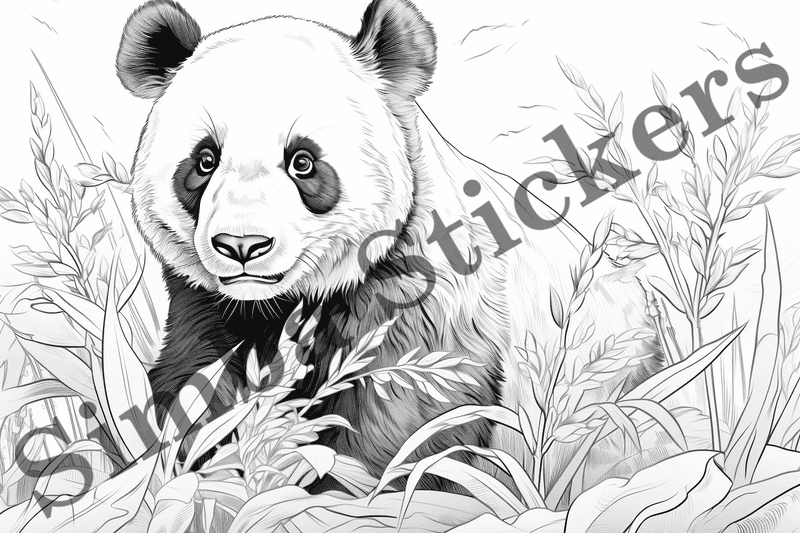 Colouring pages, bundle of pandas, 25 images, ldtg6c