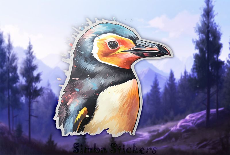 Penguin from the side, watercolour, wskjam