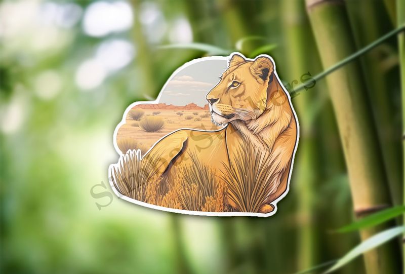 Lioness looking out in the Savanna