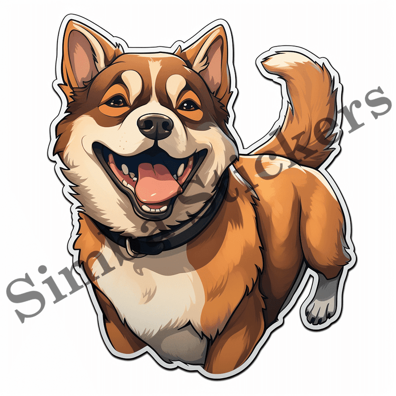 Akita dogs, sticker-style, image set, 10 images