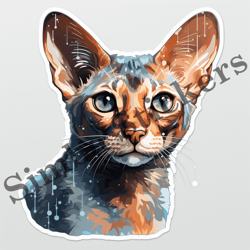 Oriental Shorthair cats in rain or snow, image set, 10 images