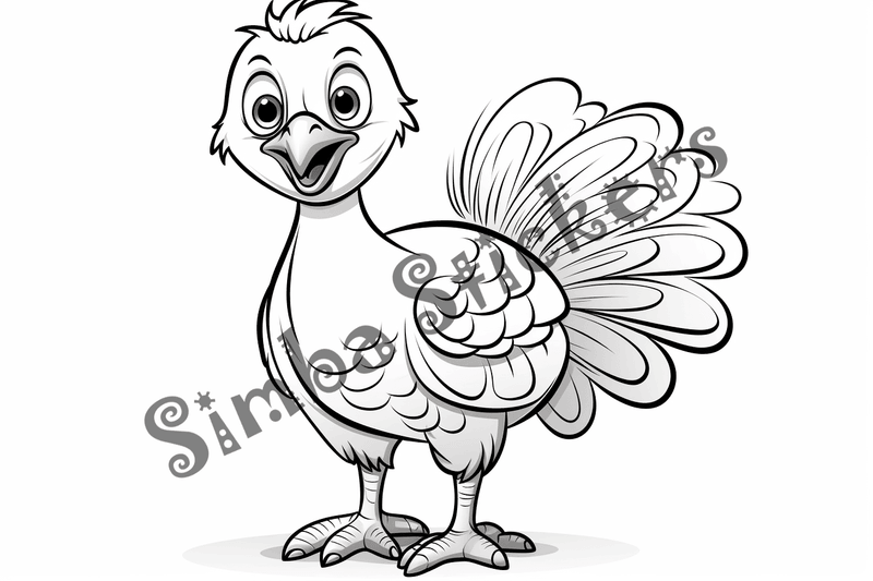 Colouring pages, bundle of turkeys, 50 images
