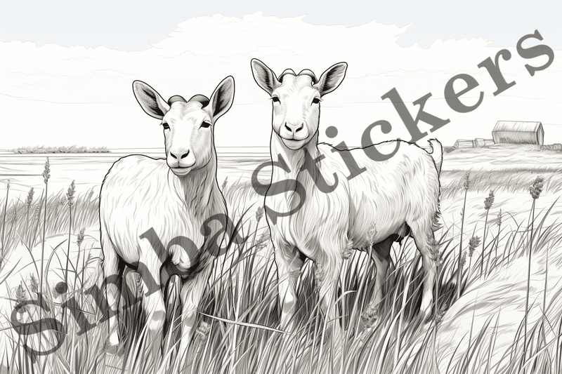 Colouring pages, Bundle of goats, 25 images