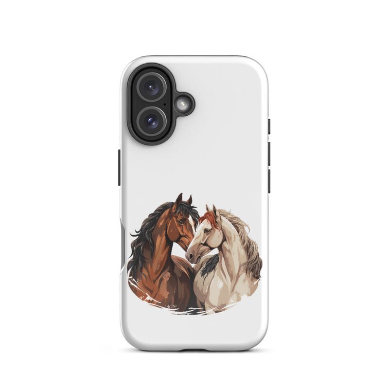 Tough Case for iPhone, Horses nose-to-nose, jbgjpy