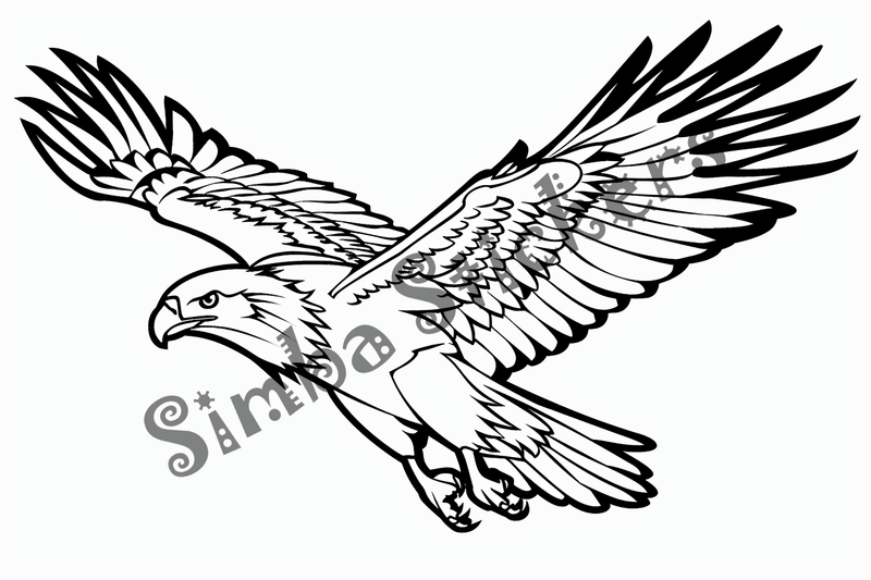 Colouring pages, bundle of eagles flying, 10 images