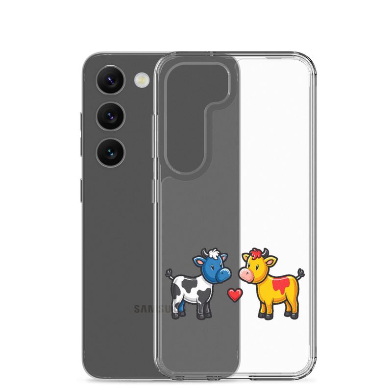 Clear Case for Samsung, Cattle, bull and cow in love, both colourful, zbyzzs