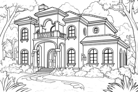 Colouring pages, bundle of houses, 25 images