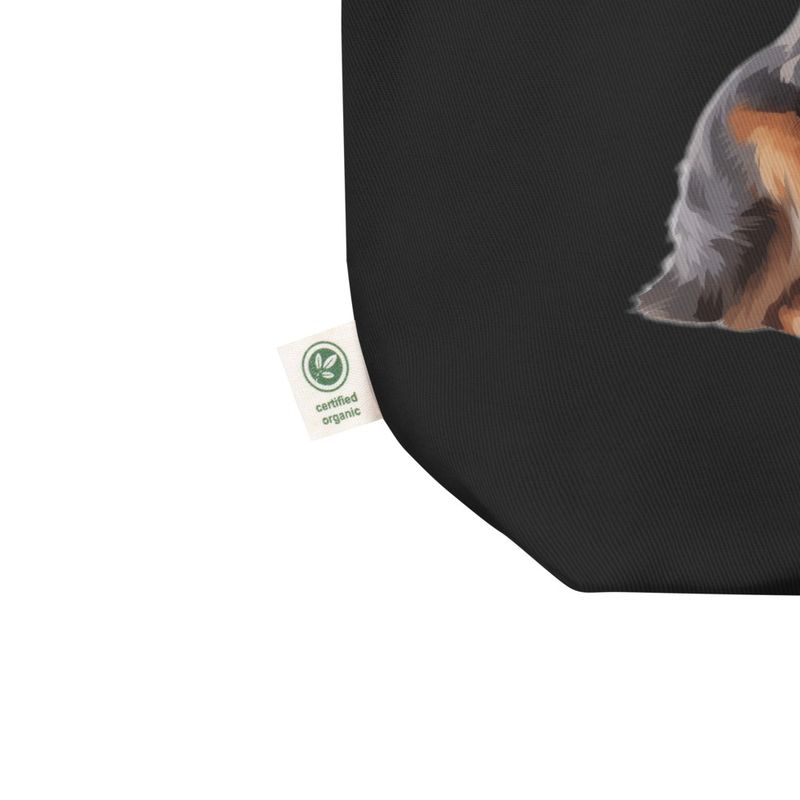 Eco Tote Bag, Australian Shepherd dog sitting with tongue out, multiple colours