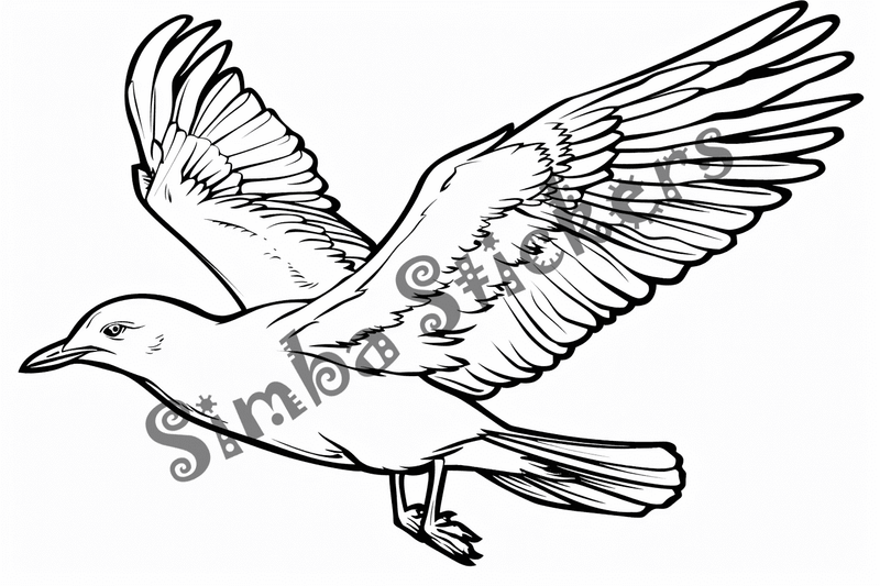 Colouring pages, bundle of seagulls 3, 25 images