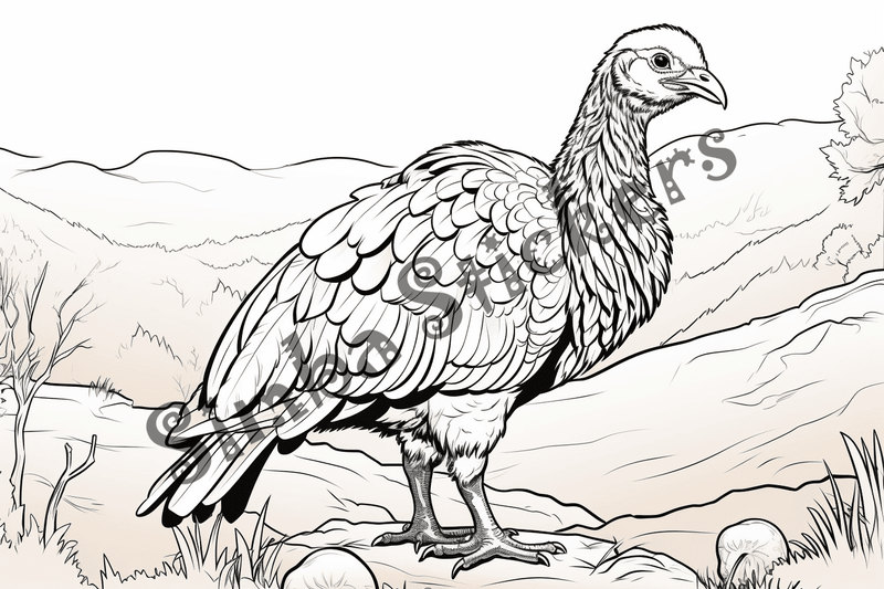 Colouring pages, bundle of turkeys, 50 images