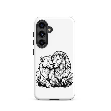 Tough Case for Samsung, Male lion with lioness, outline art, u5voyg