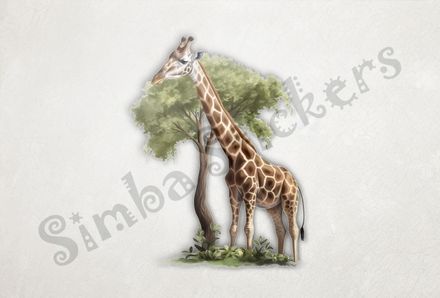 Giraffe towering above tree in the Savanna