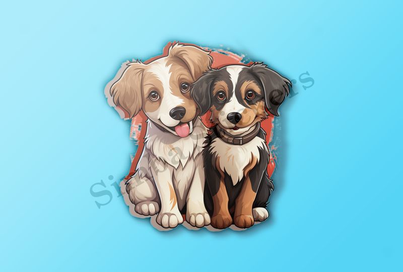 Dogs cuddling