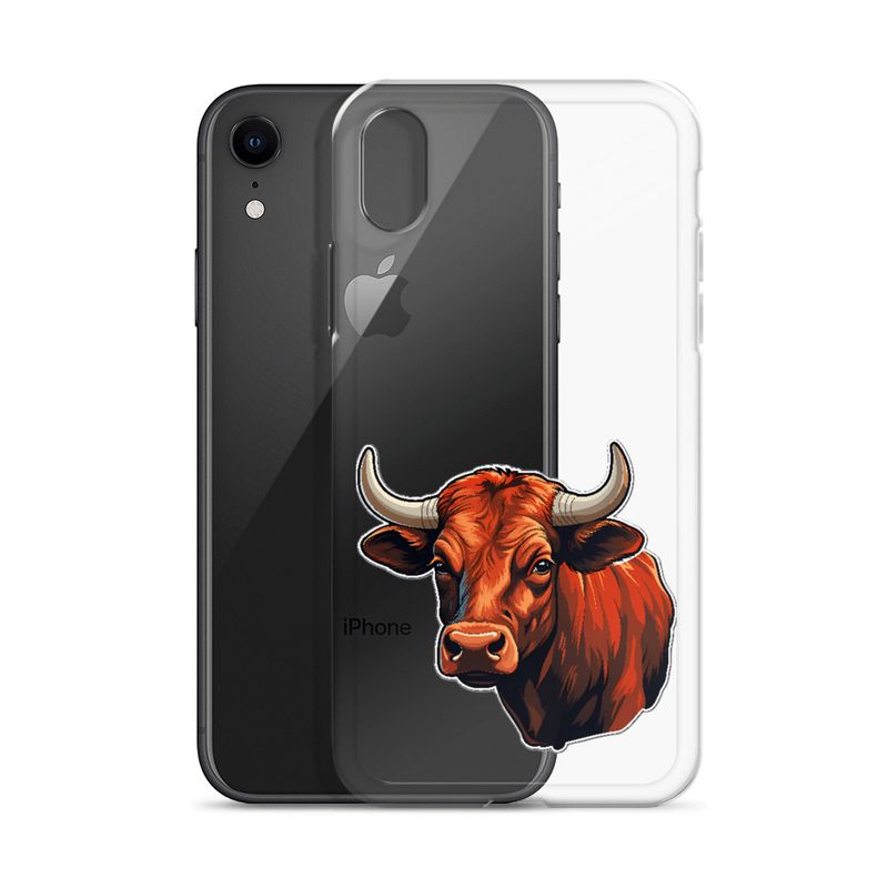 Clear Case for iPhone, Bull face, partial side view, bpor80