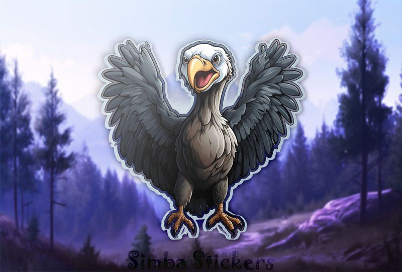 Vulture spreading wings excitedly, uk0cbu