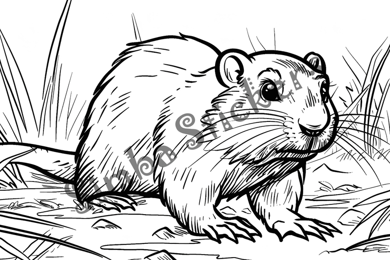 Colouring pages, bundle of groundhogs, 50 images 2