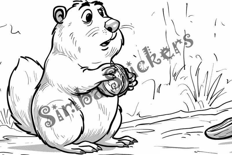 Colouring pages, bundle of groundhogs, 50 images 2