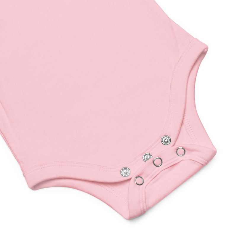 Baby Short Sleeve One Piece, 3-24 Months, Beagle dog with collar, left chest 