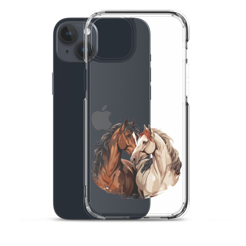 Clear Case for iPhone, Horses nose-to-nose, jbgjpy