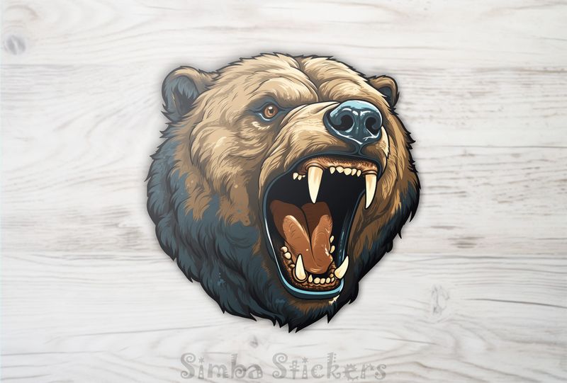 Bear growling, face from the side, mwv7ay