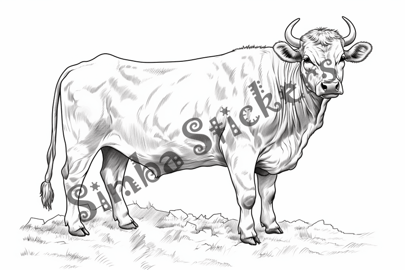 Colouring pages, bundle of cattle, complex, 25 images