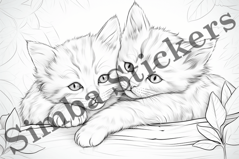 Colouring pages, Bundle of cats, 25 images