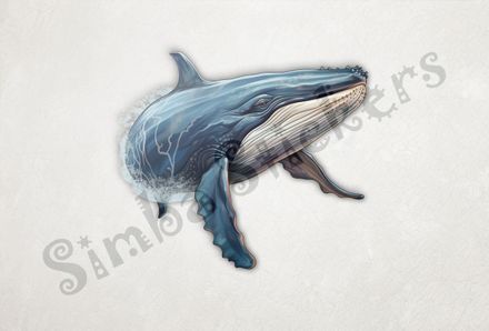 Whale turning in the water