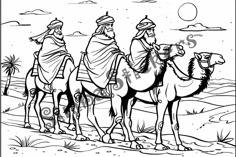 Colouring pages, bundle of Sahara Desert, 25 images