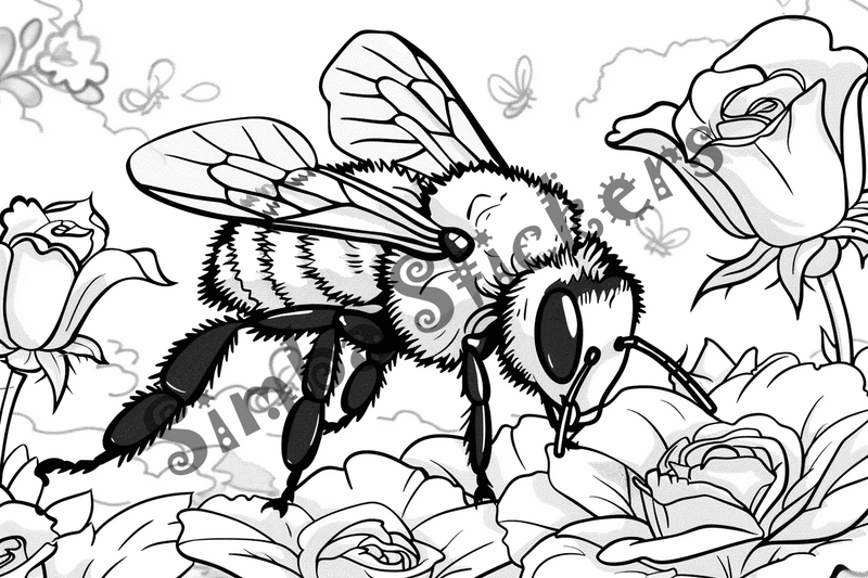 Colouring pages, bundle of bees, 25 images 2