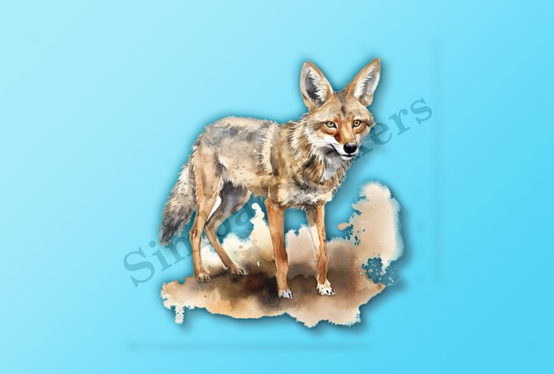 Jackal, watercolour