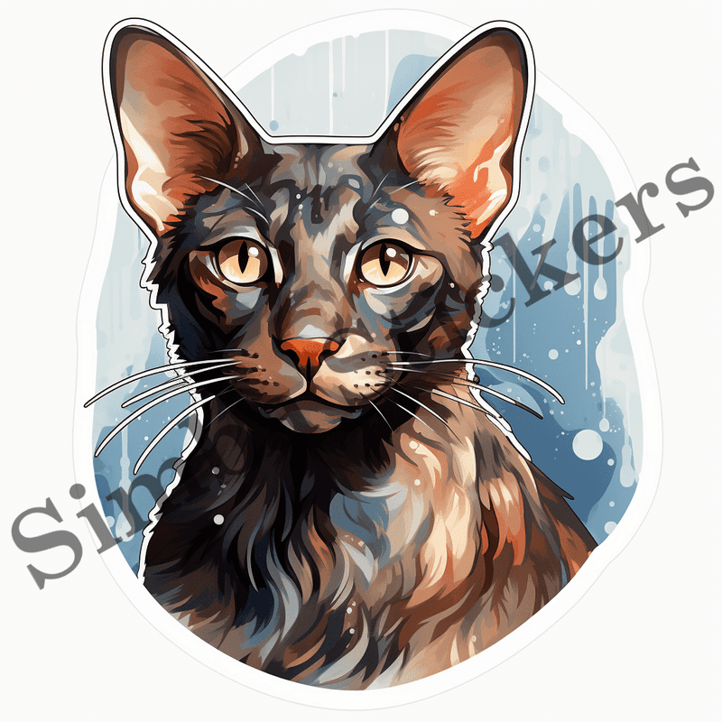 Oriental Shorthair cats in rain or snow, image set, 10 images