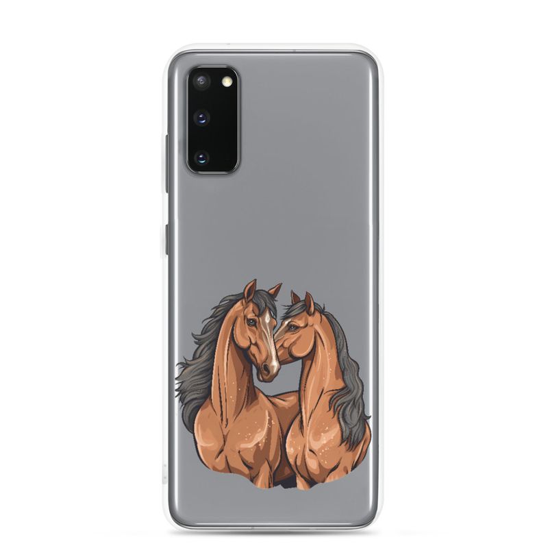 Clear Case for Samsung, Two brown horses snuggling, tdwcyd