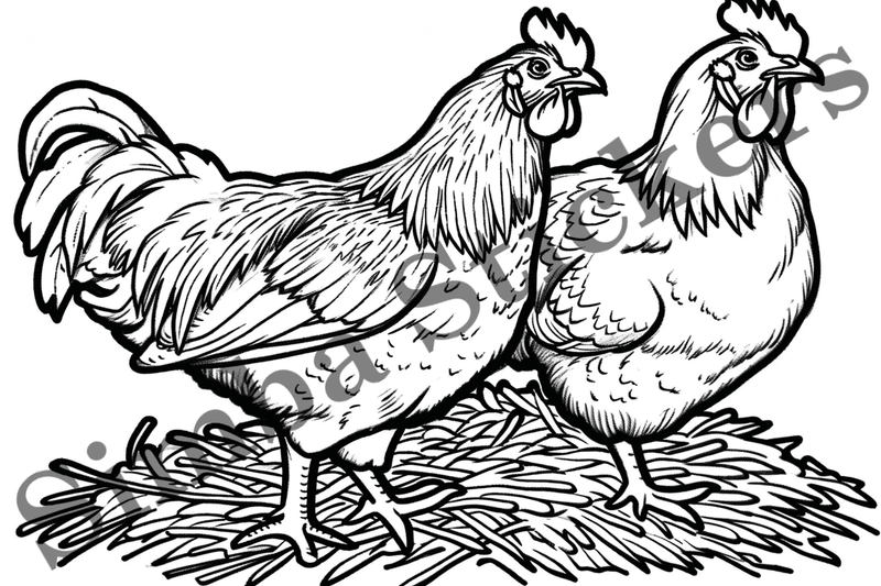 Colouring pages, Bundle of chicken, 25 images
