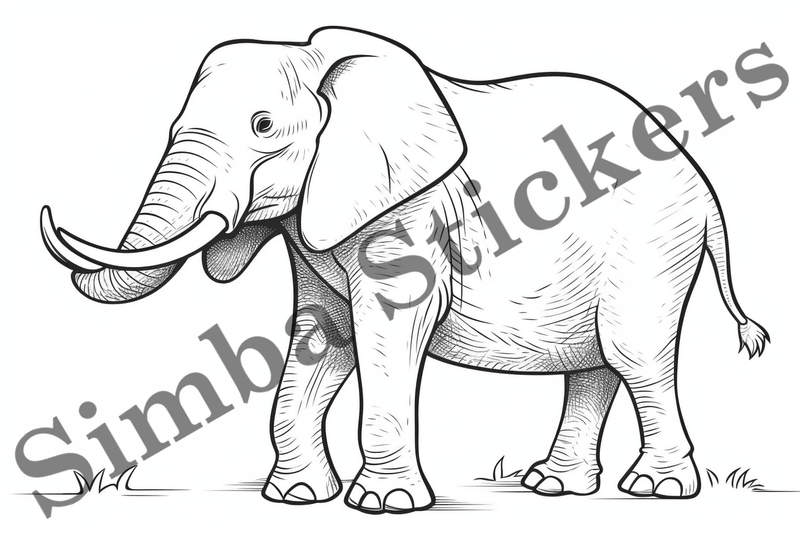 Colouring pages, Bundle of elephants, 25 images