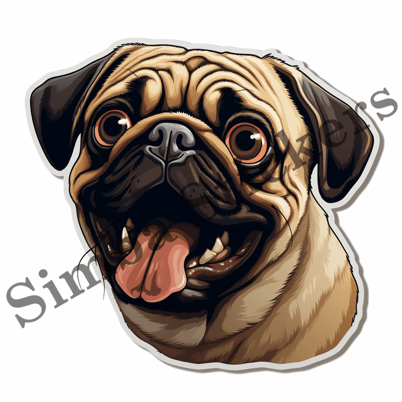 Pug dogs, image set, 10 images