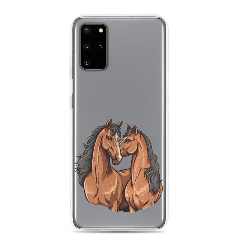 Clear Case for Samsung, Two brown horses snuggling, tdwcyd