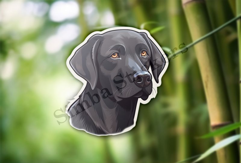 Black labrador dog face