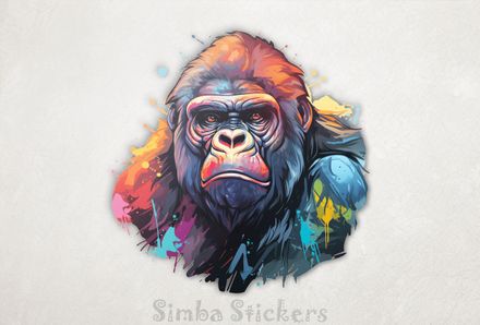 Gorilla with dramatic background, 6kz1ti