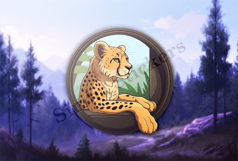 Cheetah by the window.