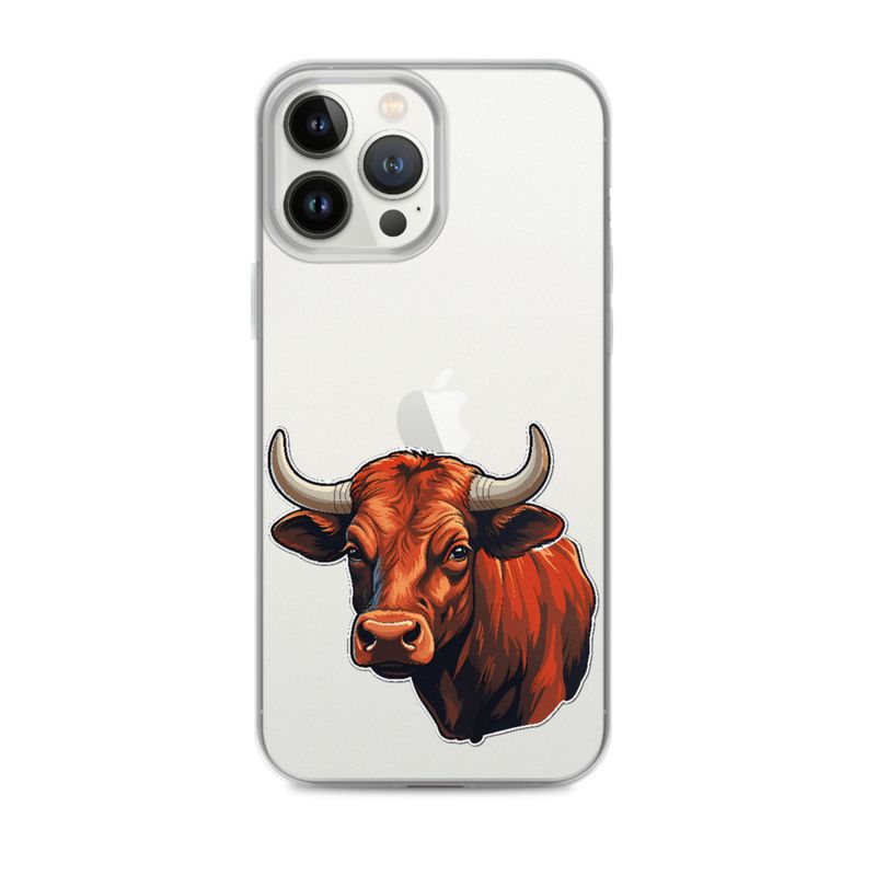 Clear Case for iPhone, Bull face, partial side view, bpor80