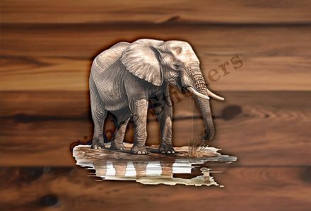 Elephant  at a pond in the Savanna