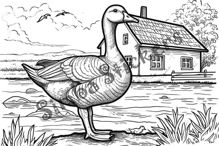 Colouring pages, bundle of geese, 25 images