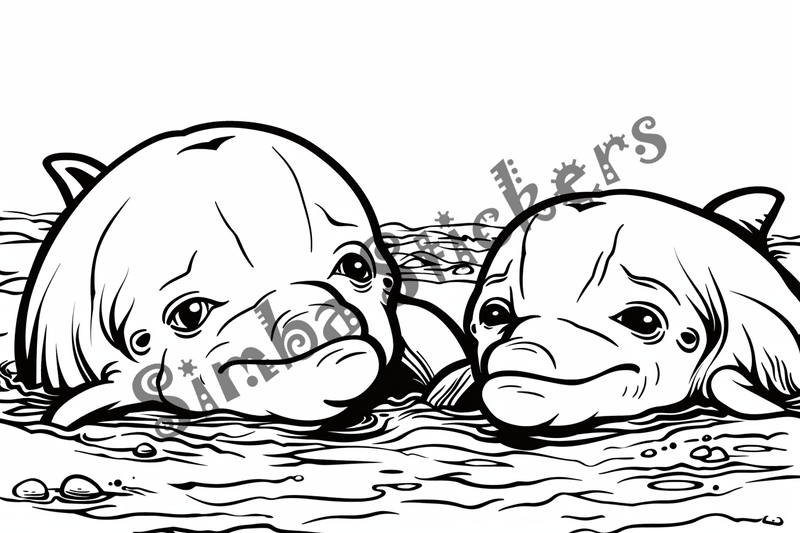 Colouring pages, bundle of dolphins, 25 images