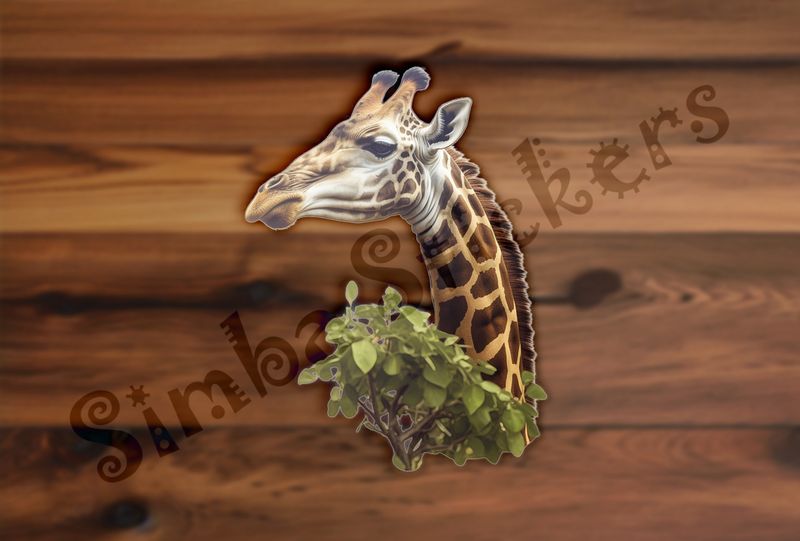 Giraffe behind tree leaves in the Savanna
