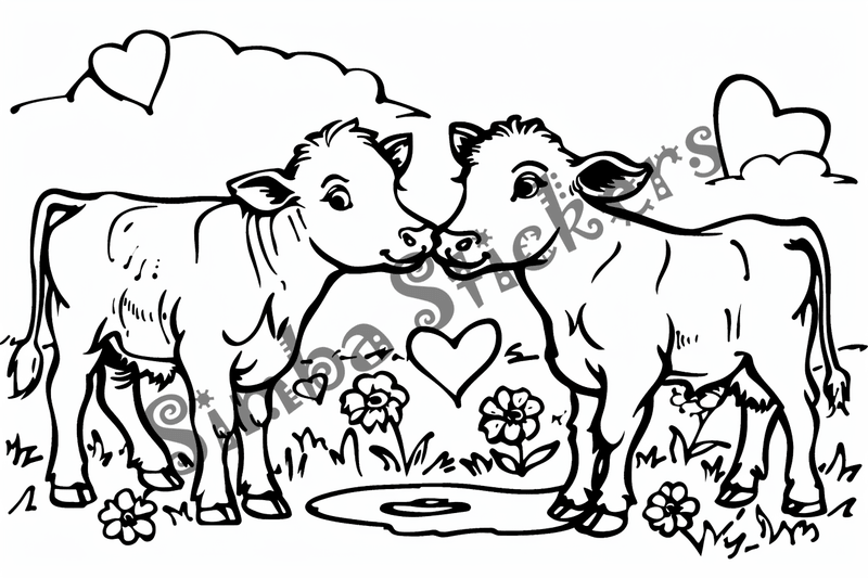 Colouring pages, bundle of cattle, 50 images