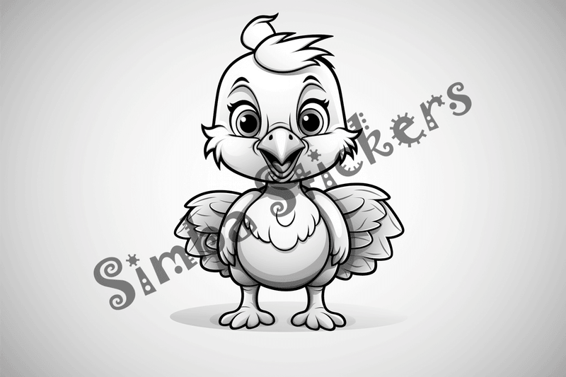 Colouring pages, bundle of individual turkeys, 25 images